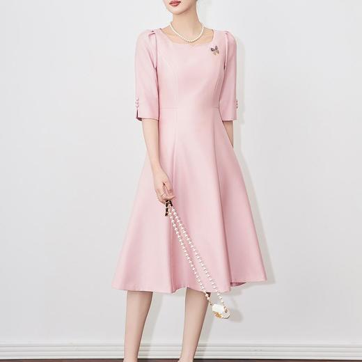 【高货wl】全新升级【铂金会员330/天猫439/差价109】(03646) 洛诗琳2025春夏款法式轻奢连衣裙高级感方领名媛礼服女 商品图3