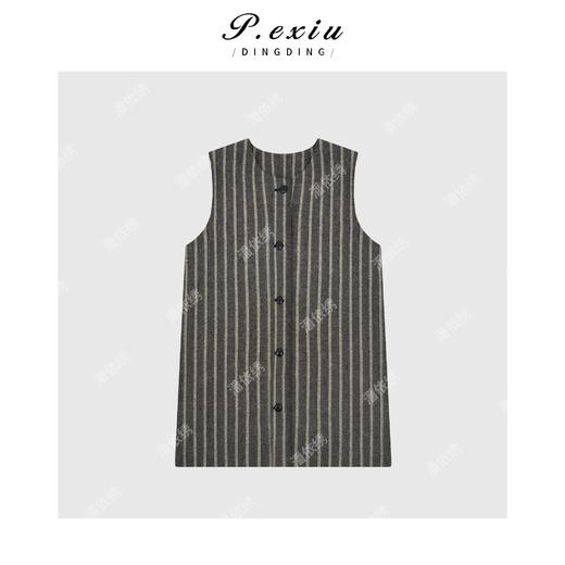 03-5潘依绣丁丁宠粉亚麻人丝复古松弛感马甲休闲裤套装 W-62705 商品图2