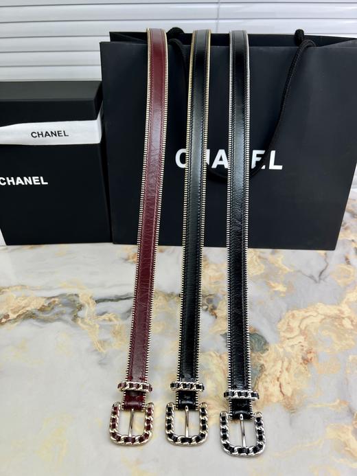 香家 专柜女款同款皮带 经典针扣系列 五金采用logo经典 亮面带皱感小牛皮💋🎁配全套专柜包装，宽:2cm, 商品图2