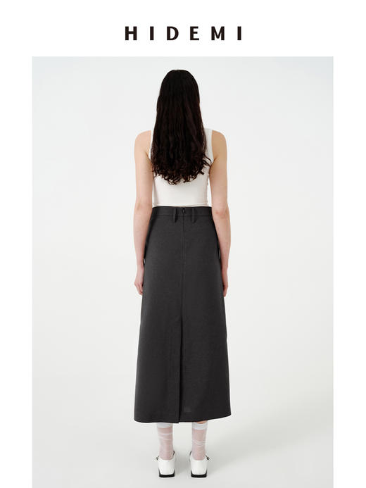 HIDEMI 【当当同款】立裁设计感进口日本纱线花苞内白边腰头H型百搭半身裙 商品图10