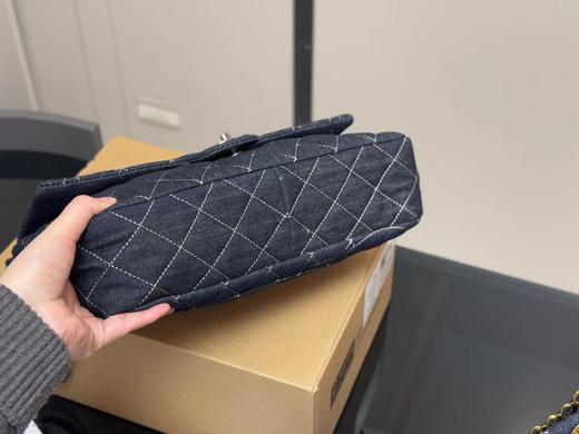 D020948双C金扣中古牛仔外缝线斜挎包 商品图14