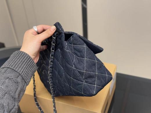 D020948双C金扣中古牛仔外缝线斜挎包 商品图13