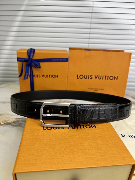 驴家 新款腰带系列 精钢五金针扣💋🐂鳄鱼纹配平纹小牛皮 商品图0