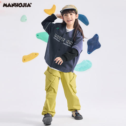 【熊朋友】漫画家25春松弛感日系假两件棒球外套 商品图4