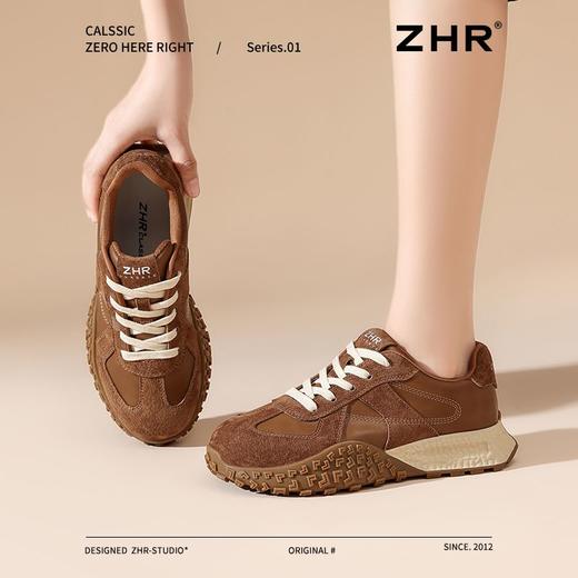 优选丨ZHR则则复古德训鞋女春季新款软底增高休闲女鞋轻量百搭阿甘鞋女 商品图7