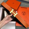马家 腰带 御用原厂Epsom&Swift皮 进口定制精钢五金 ,精工H扣拉丝面料，真金电镀 激光镌刻LOGO ,🎁配全套专柜包装 ，宽:3.8cm 商品缩略图2