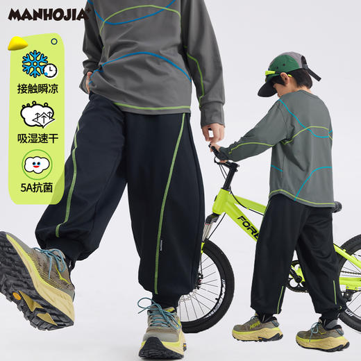 【熊朋友】漫画家25春升级抗菌速干凉感鸟眼布校园运动灯笼裤 商品图0