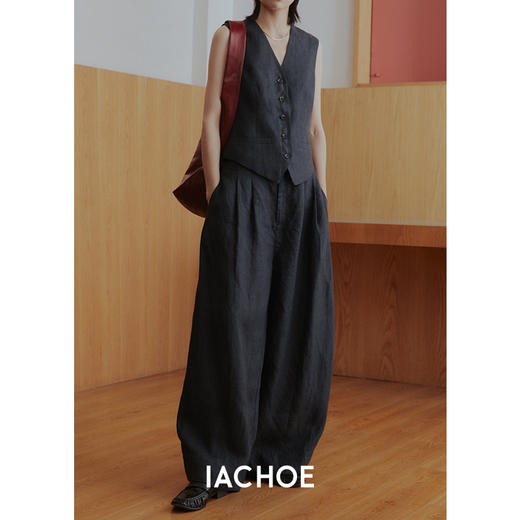 棉仓3561518011-IACHOE阔腿亚麻裤 商品图0