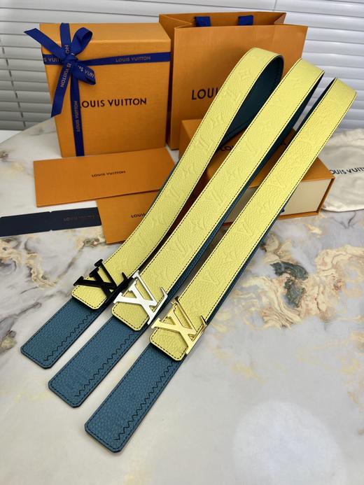 驴家 腰带💋monogram压纹小牛皮&荔枝纹小牛皮 双面穿戴 ，经典亮金扣，简单好看 商品图1