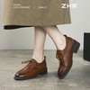 ZHR真皮单鞋女2025新款简约英伦小皮鞋时尚ins乐福鞋系带软底单鞋 商品缩略图8