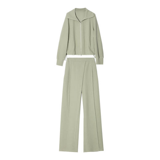 可造型翻领松弛感拉链轻休闲肌理感外套/时髦解构阔腿裤2025春WT2501016 商品图4