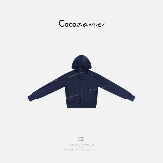 COCO ZONE 早春慵懒风薄款连帽拉链针织开衫CD1A0071 商品图0