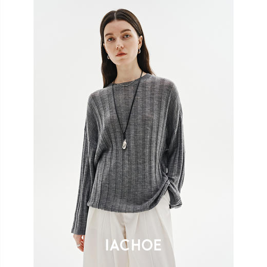 棉仓3621505012-IACHOE松慵懒全羊毛薄款毛衣 商品图1