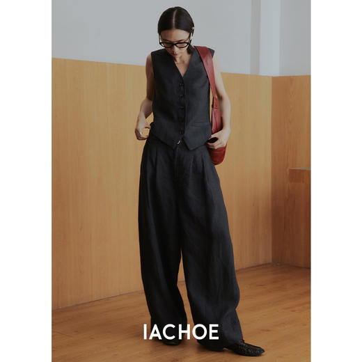 棉仓3561518011-IACHOE阔腿亚麻裤 商品图2