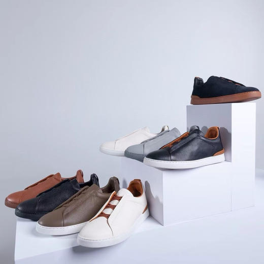 29-2 镇店主推 免带 吴磊同款 高端男鞋 鹿皮 三交叉带 超轻板鞋 时尚休闲运动鞋 商品图4