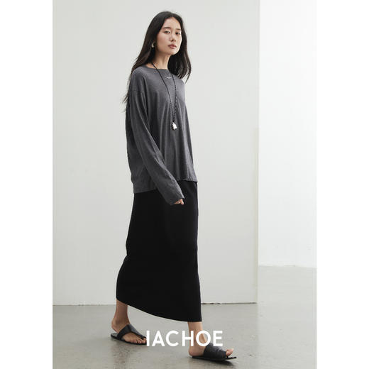 IACHOE【灵地丝T】纯色宽松T恤3561501004 商品图3