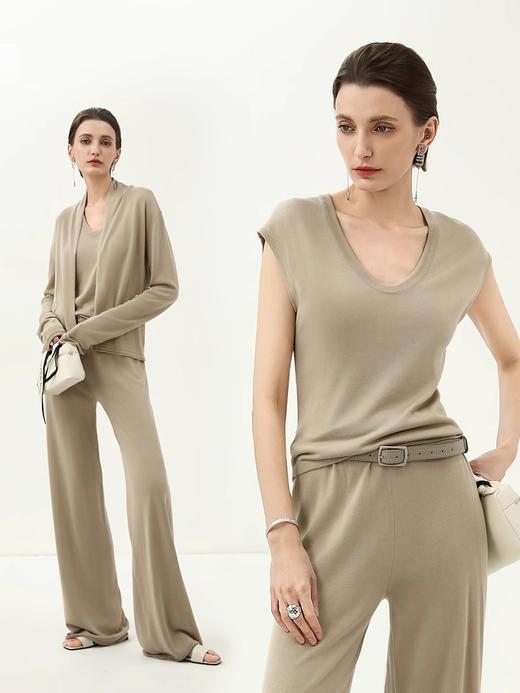 COCOBELLA[100%莱赛尔]25夏U领无袖针织衫法式气质T恤MZ7096 商品图1