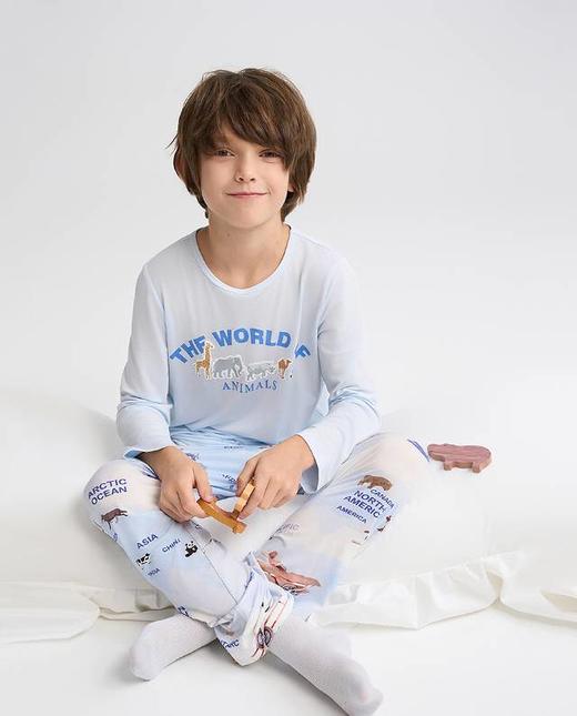 【春上新】8楼爱慕儿童Aimer Kids男孩奶皮动物世界长睡裤AK242H111，吊牌价329元 商品图1