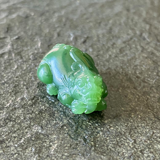 和田玉（碧玉-菠菜绿）挂件--貔貅7.372g/25.5*17*12mm 商品图2