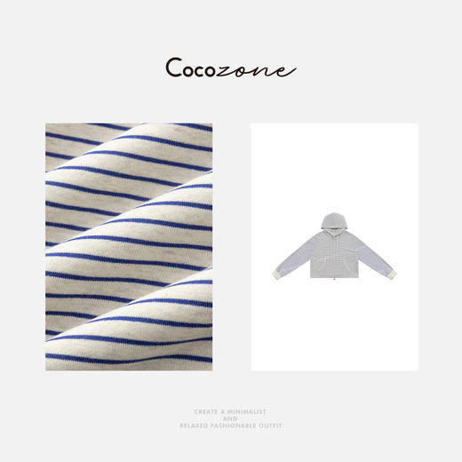 COCO ZONE 2025早春撞色条纹抽绳连帽卫衣CD1A0145 商品图2
