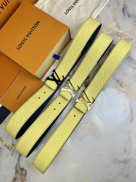 驴家 腰带💋monogram压纹小牛皮&荔枝纹小牛皮 双面穿戴 ，经典亮金扣，简单好看