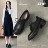 ZHR真皮单鞋女2025新款简约英伦小皮鞋时尚ins乐福鞋系带软底单鞋 商品缩略图0