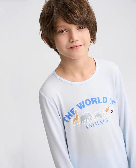 【春上新】8楼爱慕儿童Aimer Kids男孩奶皮动物世界套头长袖睡衣AK241H111，吊牌价329元 商品图1