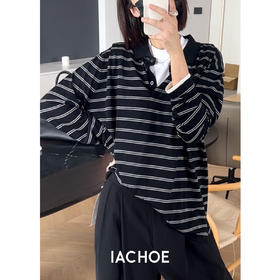 棉仓3561505020-IACHOE羊毛条纹针织衫保暖冬装