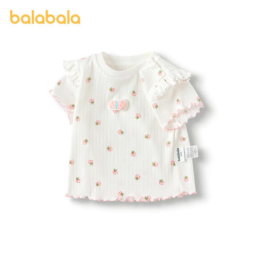 【爆品主推】巴拉巴拉宝宝短袖t恤婴儿女童上衣2025新款夏装甜美精致洋气舒适 商品图4
