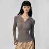 跃牌【周游世界系列】春夏新款螺纹修身莫代尔显瘦纽扣紧身瑜伽上衣TP0868 商品缩略图4
