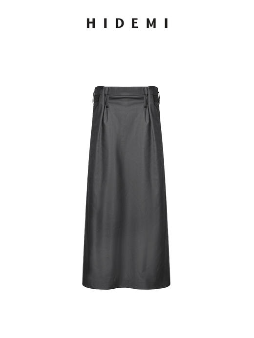 HIDEMI 【当当同款】立裁设计感进口日本纱线花苞内白边腰头H型百搭半身裙 商品图11
