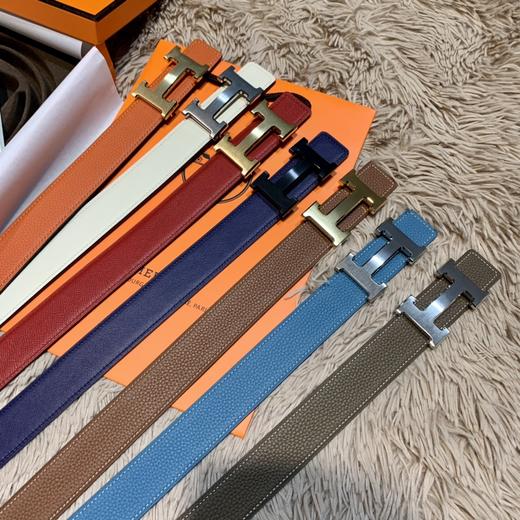 马家 御用进口Epsom&Swift皮 ，定制精钢五金 真金电镀 激光镌刻LOGO ，双面自由切换使用！🎁配全套专柜包装 ，宽:3.2cm 和3.8cm 商品图1