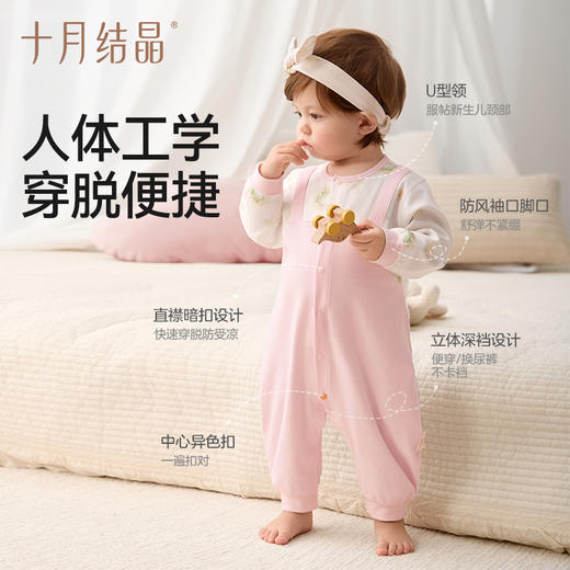 【任选两件，买一送一】宝宝春夏季纯棉假两件连体衣 商品图2