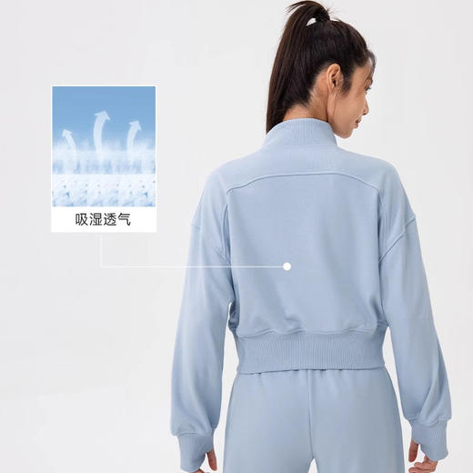 跃牌【欲动春风】系列 秋冬运动宽松立领瑜伽外套休闲跑步健身上衣拉链开衫24321 商品图4