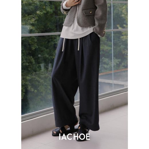 棉仓3571518003-IACHOE抽绳阔腿休闲裤 商品图4