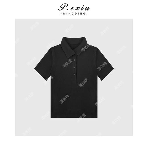 03-4潘依绣丁丁宠粉PanYiXiu/潘依绣【马卡龙】100%羊毛软糯质感Polo领短袖T恤 W-62385 商品图2