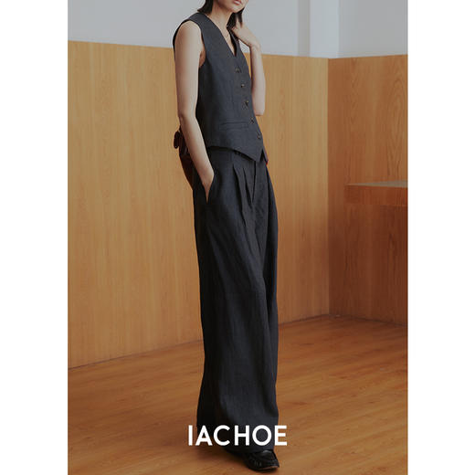 棉仓3561518011-IACHOE阔腿亚麻裤 商品图4