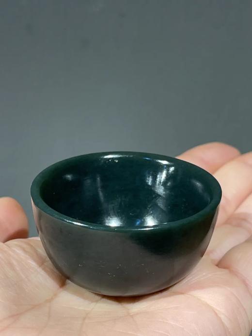 和田碧玉雕敝口杯，顺丰包邮 商品图5