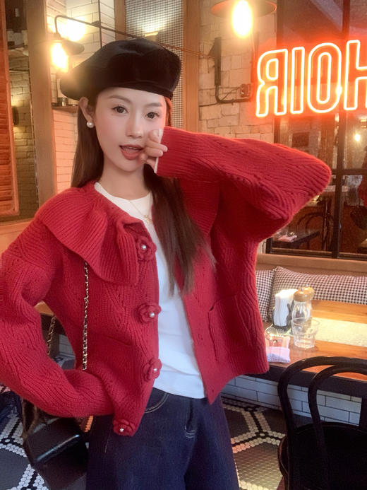 <曾小咸推荐>荷叶边领毛衣开衫 日常219.99/件 立减130 秒杀89.99/件！！ 商品图7