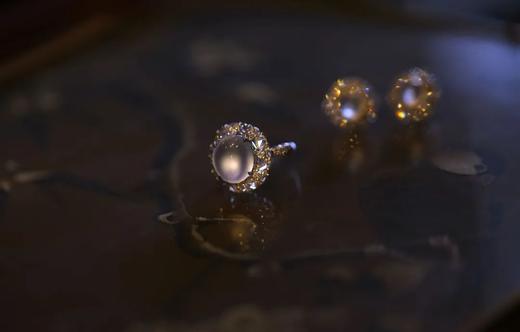 山中高士晶莹雪 | 白蛋白钻戒指耳环套装 商品图2