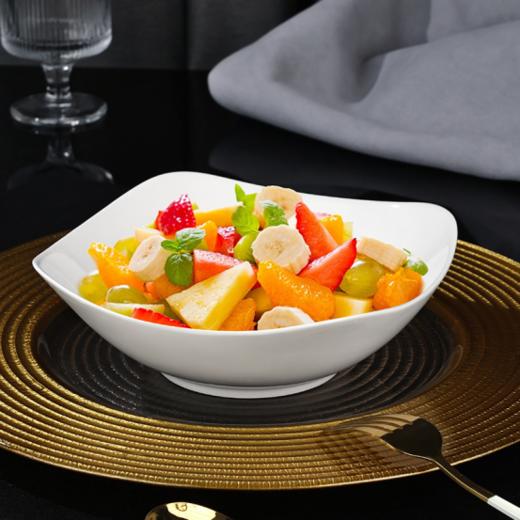 👊出口欧洲29.9💰4只清仓❗️温柔又不失纯净✨【孟垣纯白8英寸四方碗🌸】 ✅1350°高温烧成，釉下彩工艺🎈 商品图4