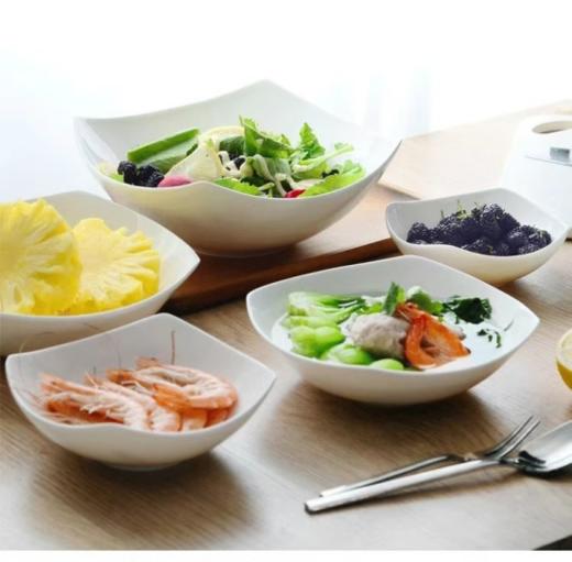 👊出口欧洲29.9💰4只清仓❗️温柔又不失纯净✨【孟垣纯白8英寸四方碗🌸】 ✅1350°高温烧成，釉下彩工艺🎈 商品图0