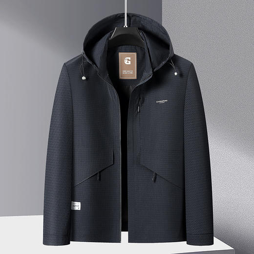 【可脱卸帽】【新款DGD】大依优型大码男装春加肥加大码男士连帽夹克外套时尚休闲外套上衣 商品图7