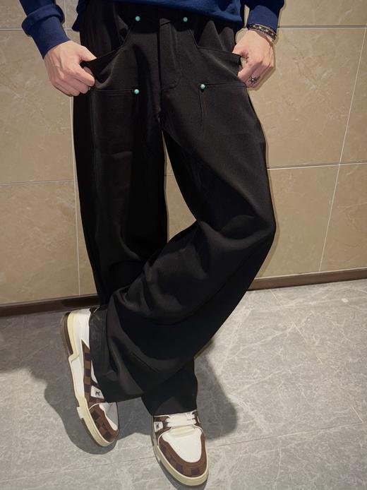 驴家 24FW 绿松石羊毛混纺阔型西裤 商品图3