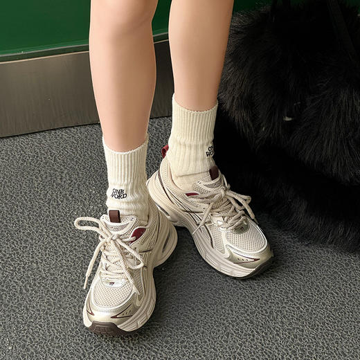 经典鲨女鞋2025年春季新款韩版网状透气舒适休闲跑步鞋老爹鞋KW160-517061 商品图2