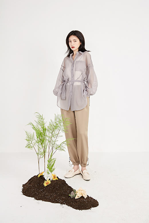 NUTS春季新品时尚气质修身优雅通勤百搭长袖衬衫女211013081 商品图6