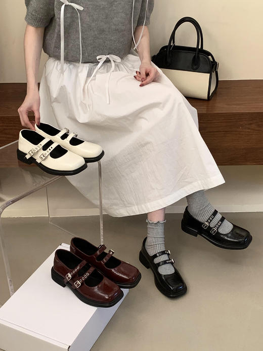 【GZ】无忧购韩版复古布洛克浅口玛丽珍小皮鞋X968-8（截单后7天发货) 商品图0