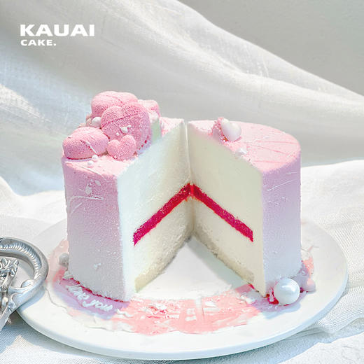 烤爱·生日蛋糕系列·怦然心动·粉色心型草莓 法式高级喷砂生日蛋糕·下午茶送礼蛋糕【深圳同城配送】 商品图1