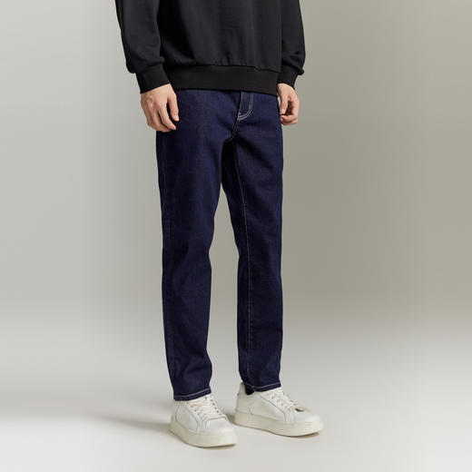 GXG男装 黑色锥形牛仔裤小脚莱卡弹力不易褪色凉爽牛仔裤 GEX10513833 商品图4