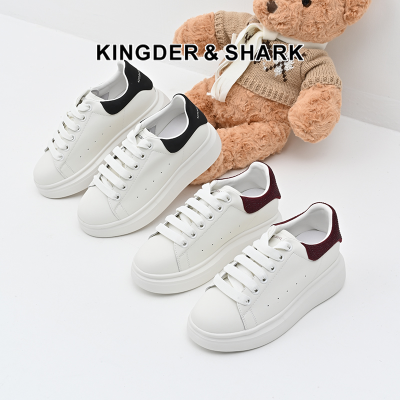 经典鲨女鞋2025年春款时尚拼色休闲内增高舒适休闲小白鞋板鞋KW160-517011/KW160-517021